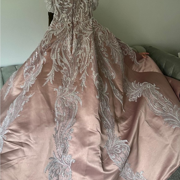 Elegant One Shoulder Pink Dress - Picture 6 of 7